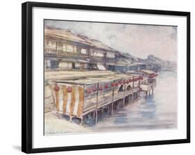 Tea-House by the River-Mortimer Ludington Menpes-Framed Giclee Print