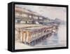 Tea-House by the River-Mortimer Ludington Menpes-Framed Stretched Canvas