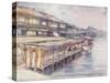 Tea-House by the River-Mortimer Ludington Menpes-Stretched Canvas