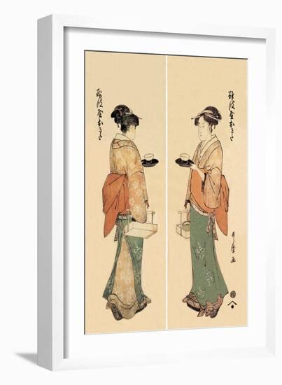 Tea House Girl-Kitagawa Utamaro-Framed Art Print