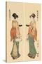 Tea House Girl-Kitagawa Utamaro-Stretched Canvas