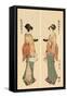 Tea House Girl-Kitagawa Utamaro-Framed Stretched Canvas