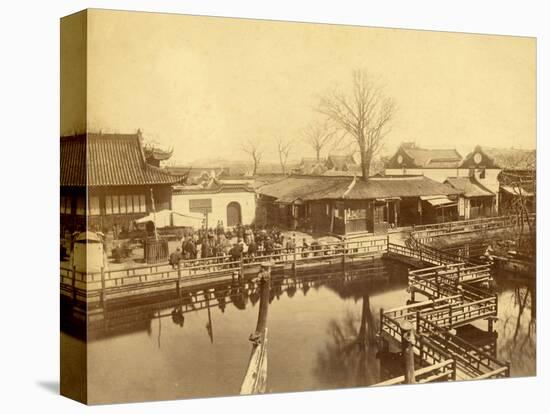 Tea House of Yu Garden in Shanghai (China)-Felice Beato-Stretched Canvas