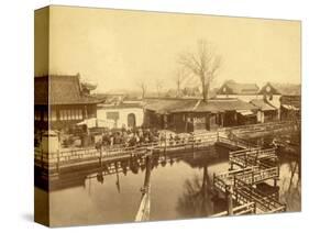 Tea House of Yu Garden in Shanghai (China)-Felice Beato-Stretched Canvas