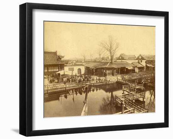 Tea House of Yu Garden in Shanghai (China)-Felice Beato-Framed Photographic Print