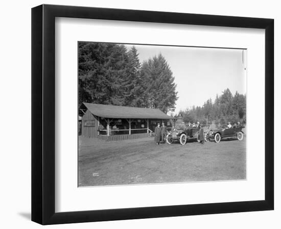 Tea House on the Road to Mount Rainier, 1915-null-Framed Premium Giclee Print