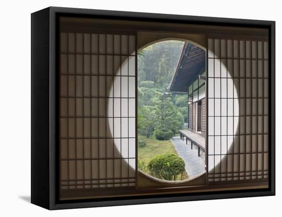 Tea House Window, Sesshuji Temple, Kyoto, Japan-Rob Tilley-Framed Stretched Canvas