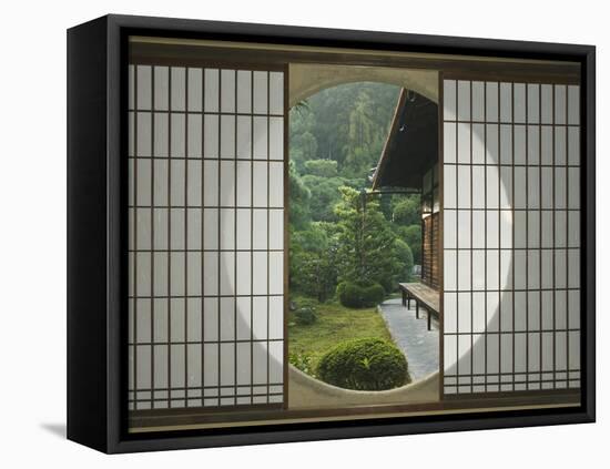 Tea House Window, Sesshuji Temple, Kyoto, Japan-Rob Tilley-Framed Stretched Canvas