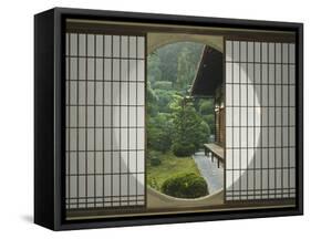 Tea House Window, Sesshuji Temple, Kyoto, Japan-Rob Tilley-Framed Stretched Canvas