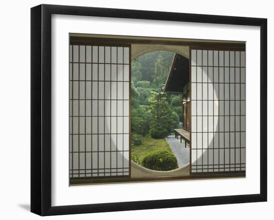 Tea House Window, Sesshuji Temple, Kyoto, Japan-Rob Tilley-Framed Premium Photographic Print