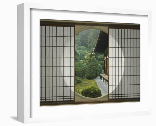 Tea House Window, Sesshuji Temple, Kyoto, Japan-Rob Tilley-Framed Premium Photographic Print