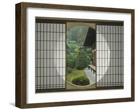 Tea House Window, Sesshuji Temple, Kyoto, Japan-Rob Tilley-Framed Photographic Print