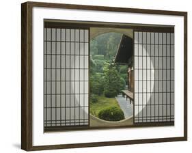 Tea House Window, Sesshuji Temple, Kyoto, Japan-Rob Tilley-Framed Photographic Print