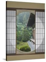 Tea House Window, Sesshuji Temple, Kyoto, Japan-Rob Tilley-Stretched Canvas