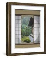 Tea House Window, Sesshuji Temple, Kyoto, Japan-Rob Tilley-Framed Photographic Print