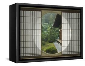 Tea House Window, Sesshuji Temple, Kyoto, Japan-Rob Tilley-Framed Stretched Canvas