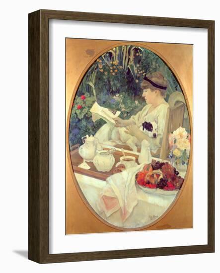 Tea in the Garden, 1910-Leon Georges Carre-Framed Giclee Print