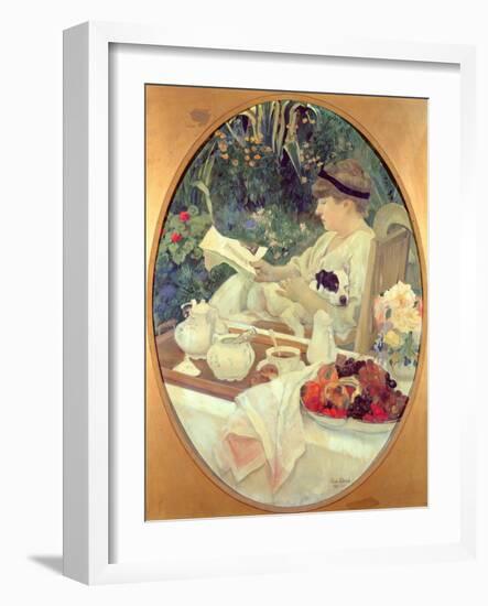 Tea in the Garden, 1910-Leon Georges Carre-Framed Giclee Print