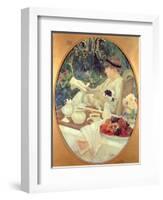 Tea in the Garden, 1910-Leon Georges Carre-Framed Giclee Print