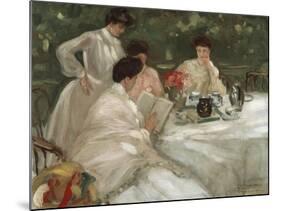 Tea in the Garden-Frederick Carl Frieseke-Mounted Giclee Print