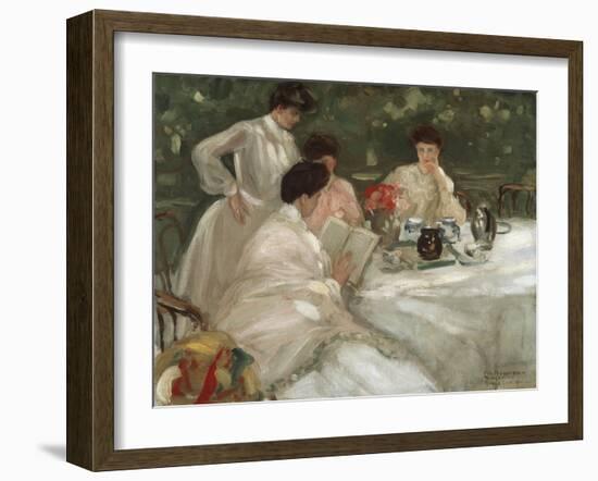 Tea in the Garden-Frederick Carl Frieseke-Framed Giclee Print