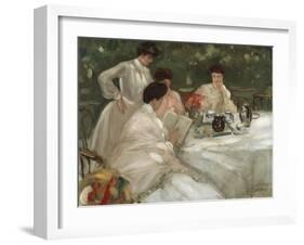 Tea in the Garden-Frederick Carl Frieseke-Framed Giclee Print