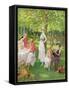 Tea in the Garden-Jules Cayron-Framed Stretched Canvas