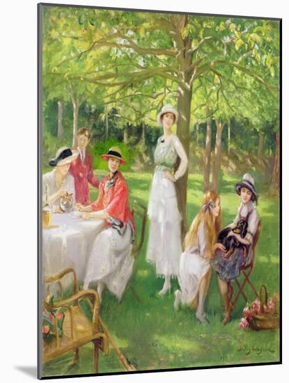 Tea in the Garden-Jules Cayron-Mounted Giclee Print