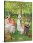 Tea in the Garden-Jules Cayron-Stretched Canvas