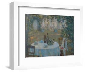 Tea on the Terrace-Henri Eugene Augustin Le Sidaner-Framed Art Print