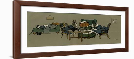 Tea Party at Tabitha's House-Cecil Aldin-Framed Art Print