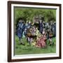 Tea party in colonial New England-Howard Pyle-Framed Giclee Print