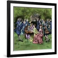 Tea party in colonial New England-Howard Pyle-Framed Giclee Print