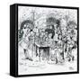 Tea party in colonial New England-Howard Pyle-Framed Stretched Canvas