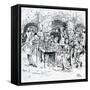 Tea party in colonial New England-Howard Pyle-Framed Stretched Canvas