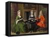 Tea Party-Nicolaes Verkolje-Framed Stretched Canvas