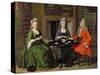 Tea Party-Nicolaes Verkolje-Stretched Canvas