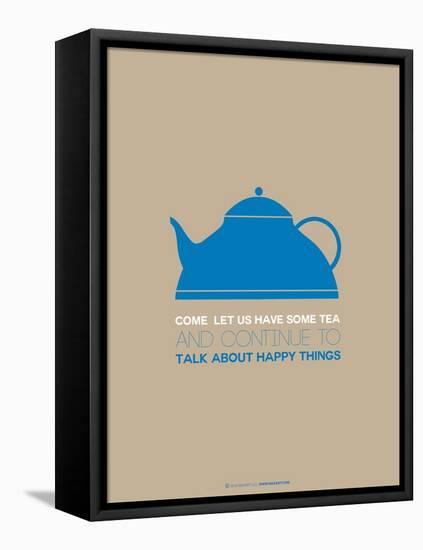 Tea Poster Blue-NaxArt-Framed Stretched Canvas