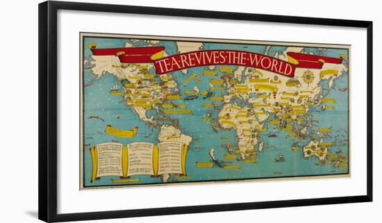 Tea Revives the World-Macdonald Gill-Framed Premium Giclee Print