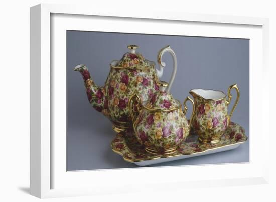 Tea Service, Old Country Roses Chintz Collection, Ceramic, Stoke-On-Trent, England-null-Framed Giclee Print
