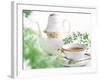 Tea Set with Green Leaves-null-Framed Photographic Print