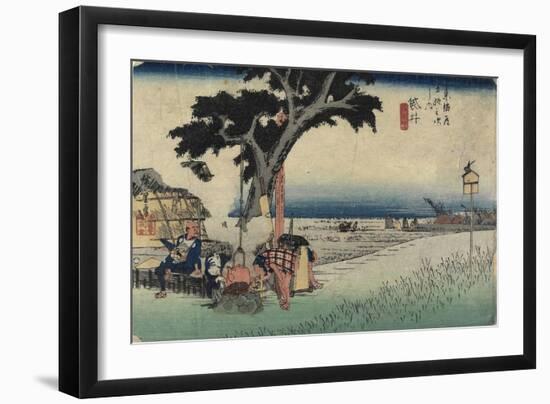 Tea Stall, Fukuroi, C. 1833-Utagawa Hiroshige-Framed Giclee Print