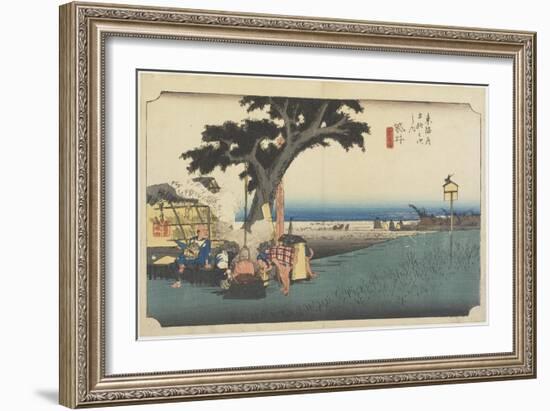 Tea Stall, Fukuroi, C. 1833-Utagawa Hiroshige-Framed Giclee Print