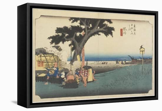 Tea Stall, Fukuroi, C. 1833-Utagawa Hiroshige-Framed Stretched Canvas