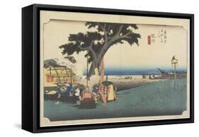 Tea Stall, Fukuroi, C. 1833-Utagawa Hiroshige-Framed Stretched Canvas