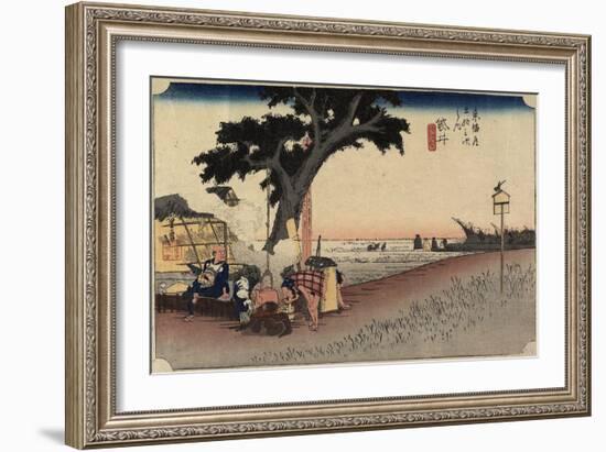 Tea Stall, Fukuroi, C. 1833-Utagawa Hiroshige-Framed Giclee Print