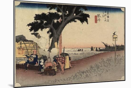 Tea Stall, Fukuroi, C. 1833-Utagawa Hiroshige-Mounted Giclee Print