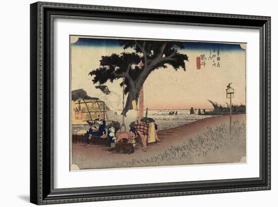 Tea Stall, Fukuroi, C. 1833-Utagawa Hiroshige-Framed Giclee Print