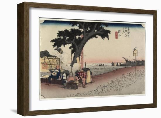 Tea Stall, Fukuroi, C. 1833-Utagawa Hiroshige-Framed Giclee Print