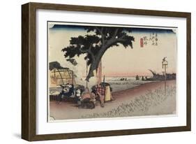 Tea Stall, Fukuroi, C. 1833-Utagawa Hiroshige-Framed Giclee Print